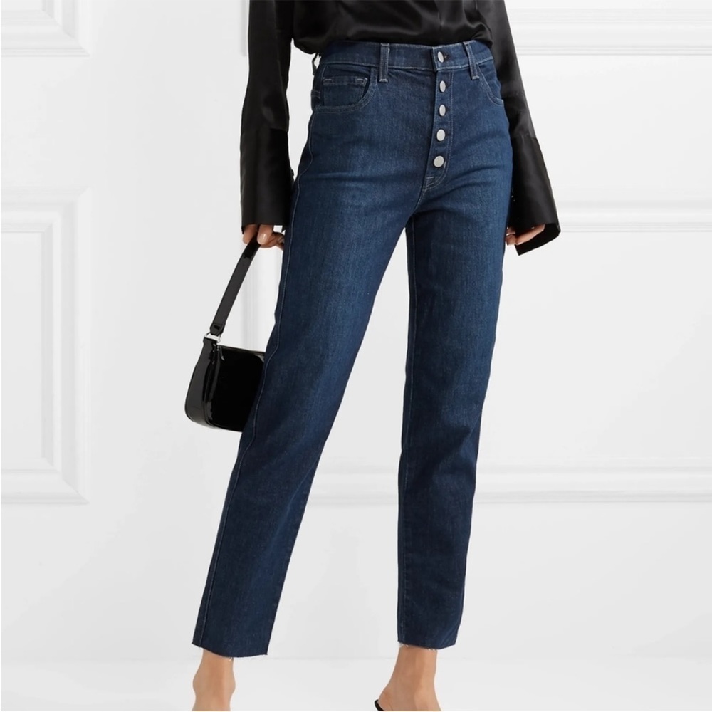 J Brand Heather High-Rise Slim Straight Denim Jeans Cosmic Wash Size 24
